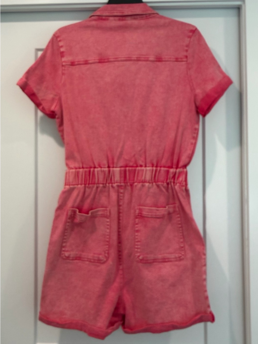 blue b. Pink Short Sleeve Denim Romper Size Medium - Picture 7 of 7